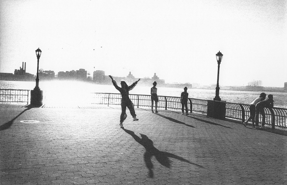Elaine Summers dancing on the Piers of NYC. courtesy of the Jerome Robbins Dance Division, the New York Public Library for the Performing Arts. all rights reserved.